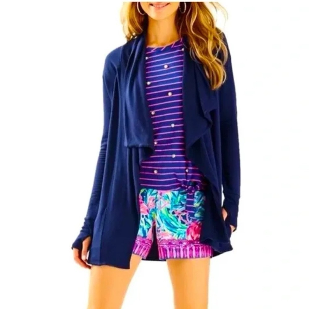 🌴💙Lilly Pulitzer Luxletic Navy Blue Cardigan🌴SIZE XXS